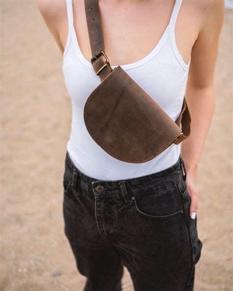 genuine leather bauchtasche.